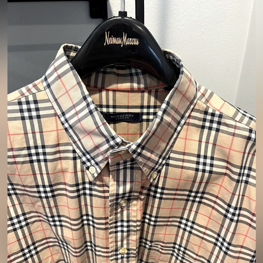 Burberry London iconic house check button down shirt